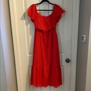 NWT Zesica size small reddish orange eyelet dress